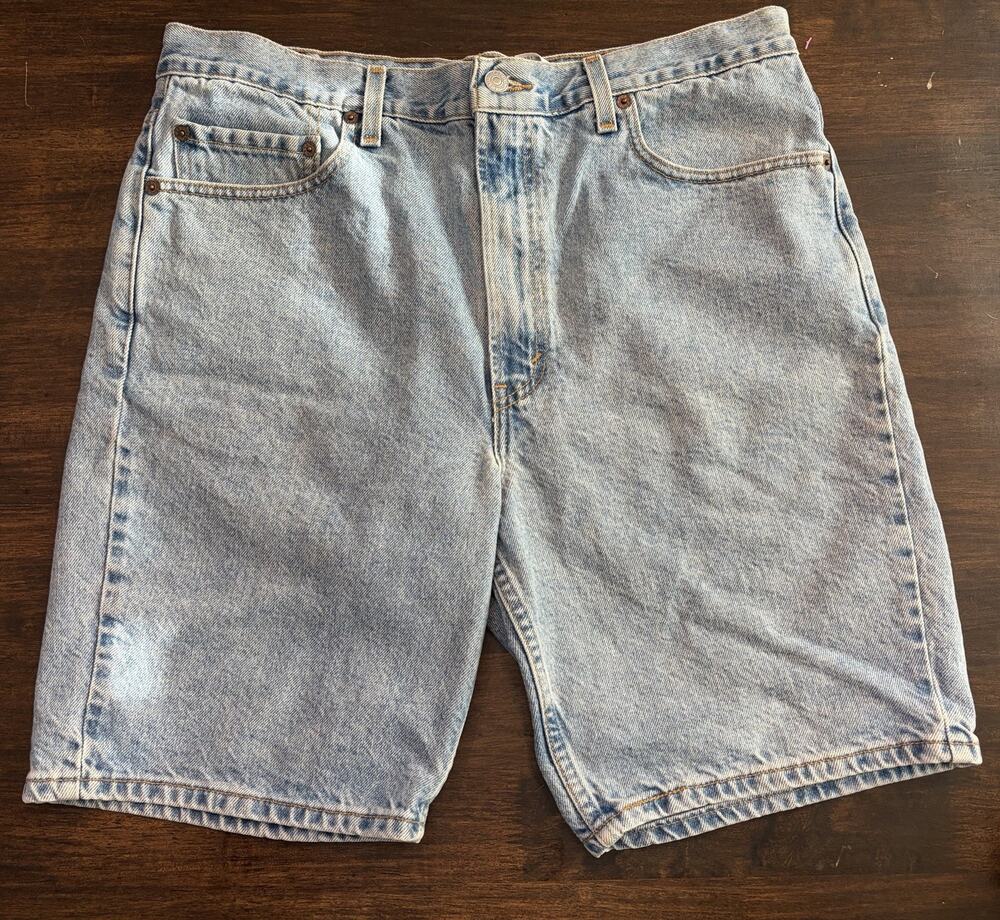 Vintage 2003 Levis 505 Regular Fit Blue Jean Shorts Jorts Denim Mens 36 X 8.5